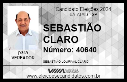 Candidato SEBASTIÃO CLARO 2024 - BATATAIS - Eleições