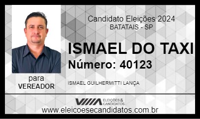 Candidato ISMAEL DO TAXI 2024 - BATATAIS - Eleições