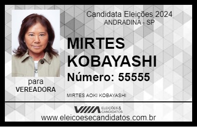 Candidato MIRTES KOBAYASHI 2024 - ANDRADINA - Eleições