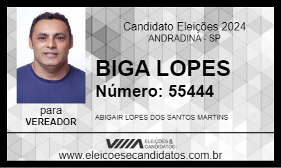 Candidato BIGA LOPES 2024 - ANDRADINA - Eleições