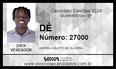 Candidato DÉ 2024 - GUARAREMA - Eleições