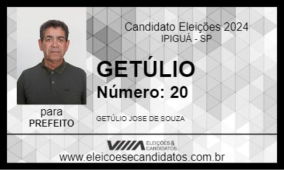 Candidato GETÚLIO 2024 - IPIGUÁ - Eleições