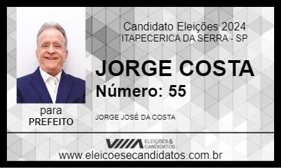 Candidato JORGE COSTA 2024 - ITAPECERICA DA SERRA - Eleições