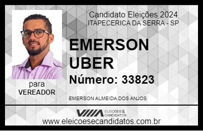 Candidato EMERSON UBER 2024 - ITAPECERICA DA SERRA - Eleições