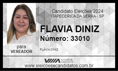 Candidato FLAVIA DINIZ 2024 - ITAPECERICA DA SERRA - Eleições