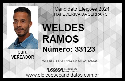 Candidato WELDES RAMOS 2024 - ITAPECERICA DA SERRA - Eleições