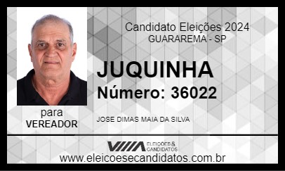 Candidato JUQUINHA 2024 - GUARAREMA - Eleições