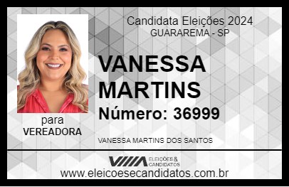 Candidato VANESSA MARTINS 2024 - GUARAREMA - Eleições