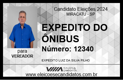 Candidato EXPEDITO DO ÔNIBUS 2024 - MIRACATU - Eleições