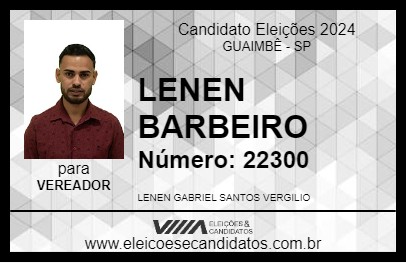 Candidato LENEN BARBEIRO 2024 - GUAIMBÊ - Eleições