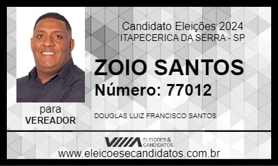 Candidato ZOIO SANTOS 2024 - ITAPECERICA DA SERRA - Eleições