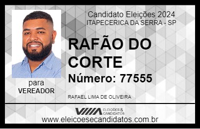 Candidato RAFÃO DO CORTE 2024 - ITAPECERICA DA SERRA - Eleições