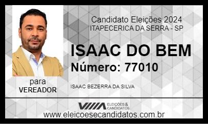 Candidato ISAAC DO BEM 2024 - ITAPECERICA DA SERRA - Eleições