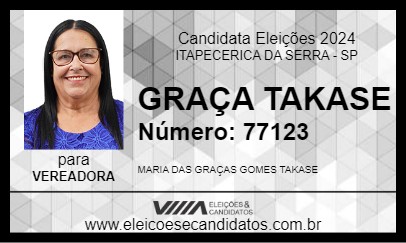 Candidato GRAÇA TAKASE 2024 - ITAPECERICA DA SERRA - Eleições