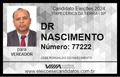 Candidato DR NASCIMENTO 2024 - ITAPECERICA DA SERRA - Eleições