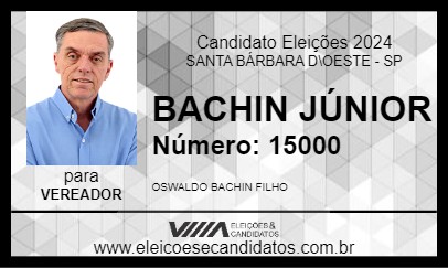 Candidato BACHIN JÚNIOR 2024 - SANTA BÁRBARA D\OESTE - Eleições