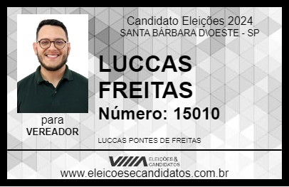 Candidato LUCCAS FREITAS 2024 - SANTA BÁRBARA D\OESTE - Eleições