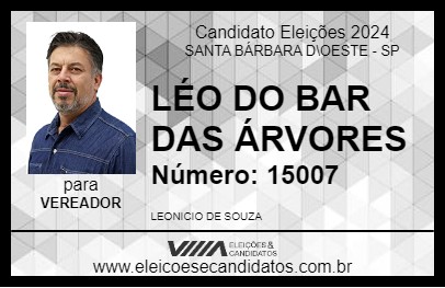 Candidato LÉO DO BAR DAS ÁRVORES 2024 - SANTA BÁRBARA D\OESTE - Eleições