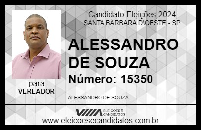 Candidato ALESSANDRO DE SOUZA 2024 - SANTA BÁRBARA D\OESTE - Eleições