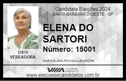 Candidato ELENA DO SARTORI 2024 - SANTA BÁRBARA D\OESTE - Eleições