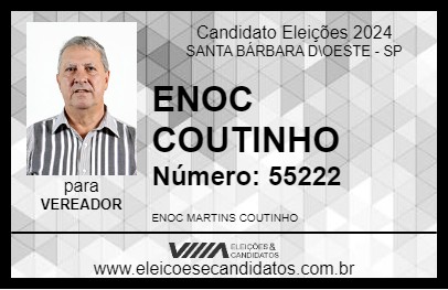 Candidato ENOC COUTINHO 2024 - SANTA BÁRBARA D\OESTE - Eleições