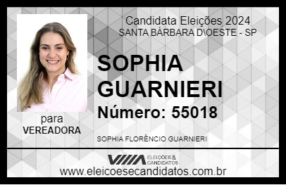 Candidato SOPHIA GUARNIERI 2024 - SANTA BÁRBARA D\OESTE - Eleições