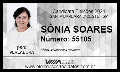 Candidato SÔNIA SOARES 2024 - SANTA BÁRBARA D\OESTE - Eleições