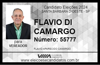 Candidato FLAVIO DI CAMARGO 2024 - SANTA BÁRBARA D\OESTE - Eleições