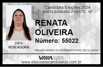 Candidato RENATA OLIVEIRA 2024 - SANTA BÁRBARA D\OESTE - Eleições