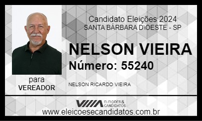 Candidato NELSON VIEIRA 2024 - SANTA BÁRBARA D\OESTE - Eleições