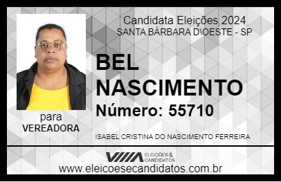 Candidato BEL NASCIMENTO 2024 - SANTA BÁRBARA D\OESTE - Eleições