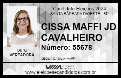 Candidato CISSA MAFFI JD CAVALHEIRO 2024 - SANTA BÁRBARA D\OESTE - Eleições