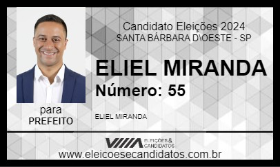 Candidato ELIEL MIRANDA 2024 - SANTA BÁRBARA D\OESTE - Eleições