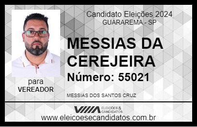 Candidato MESSIAS DA CEREJEIRA 2024 - GUARAREMA - Eleições