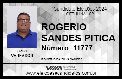 Candidato ROGERIO SANDES PITICA 2024 - GETULINA - Eleições