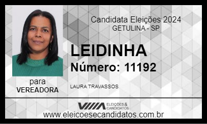 Candidato LEIDINHA 2024 - GETULINA - Eleições