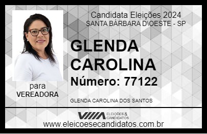 Candidato GLENDA CAROLINA 2024 - SANTA BÁRBARA D\OESTE - Eleições