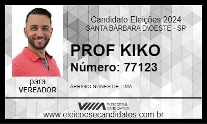 Candidato PROF KIKO 2024 - SANTA BÁRBARA D\OESTE - Eleições