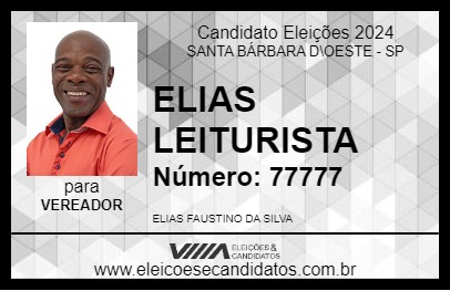 Candidato ELIAS LEITURISTA 2024 - SANTA BÁRBARA D\OESTE - Eleições