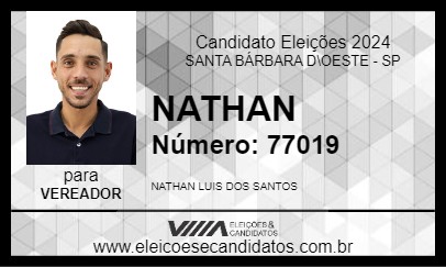 Candidato NATHAN 2024 - SANTA BÁRBARA D\OESTE - Eleições