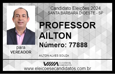 Candidato PROFESSOR AILTON 2024 - SANTA BÁRBARA D\OESTE - Eleições