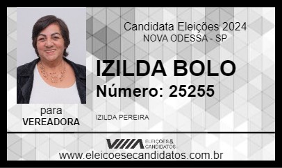 Candidato IZILDA BOLO 2024 - NOVA ODESSA - Eleições