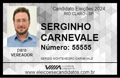 Candidato SERGINHO CARNEVALE 2024 - RIO CLARO - Eleições