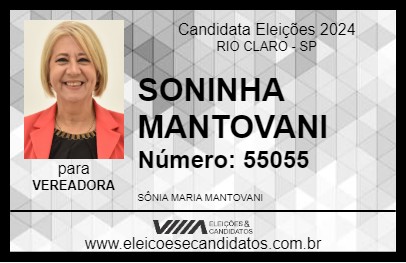 Candidato SONINHA MANTOVANI 2024 - RIO CLARO - Eleições