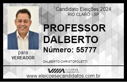 Candidato PROFESSOR DALBERTO 2024 - RIO CLARO - Eleições