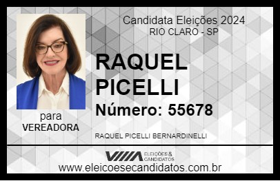 Candidato RAQUEL PICELLI 2024 - RIO CLARO - Eleições