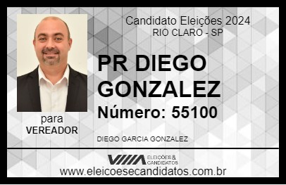 Candidato PR DIEGO GONZALEZ 2024 - RIO CLARO - Eleições