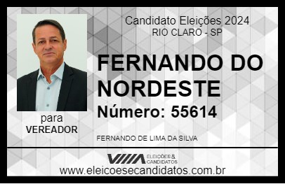 Candidato FERNANDO DO NORDESTE 2024 - RIO CLARO - Eleições