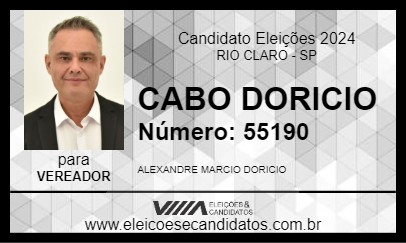 Candidato CABO DORICIO 2024 - RIO CLARO - Eleições