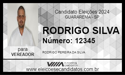 Candidato RODRIGO SILVA 2024 - GUARAREMA - Eleições